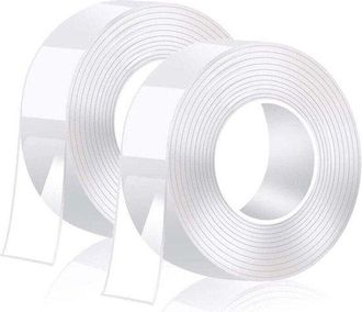 OEM Cinta Adhesiva De Doble Cara Nanotransparente - 2 Rollos - 2 Mm De Grosor