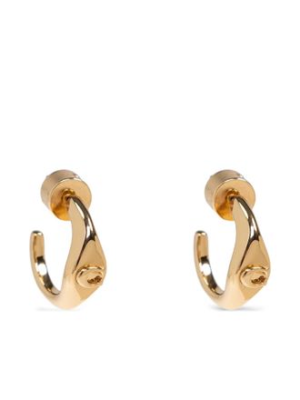 Coach logo detail earrings - Gold