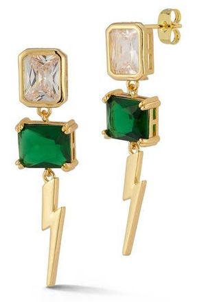 Sphera Milano CZ Thunderbolt Drop Earrings in Gold at Nordstrom Rack