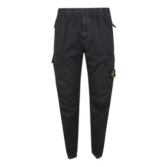 Stone Island Slim-fit Trousers, male, Black, W33, Regular Tapered Pant