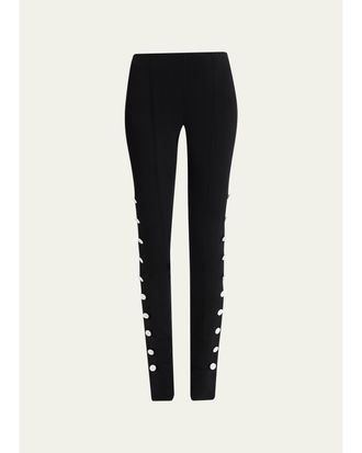 Proenza Schouler Martina Buttoned Sides Skinny-Leg Pants