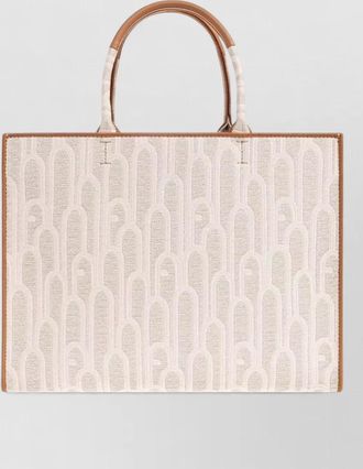 Furla tote bag large design top handles contrast trim