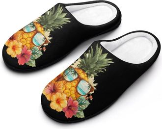 Generic Eyeglasses Pineapple Men Slippers Funny House Shoes Cotton Slipper for Indoor Outdoor