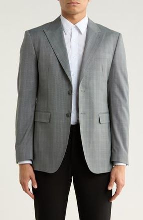 Elie Tahari Slim Fit Tonal Windowpane Plaid Blazer in Grey at Nordstrom Rack, Size Xx-Large