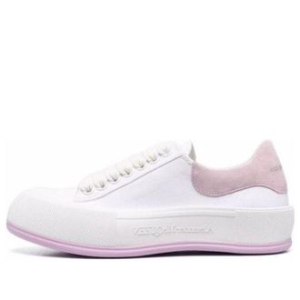 Alexander McQueen (WMNS) Alexander McQueen Deck Skate Plimsoll Lace Up White Lilac 654593W4MV79490