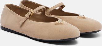 Prada Suede Mary Jane flats