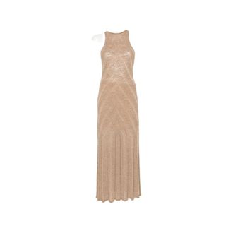Twinset Maxi Dresses, female, Green, Size: S Twin-set Dresses
