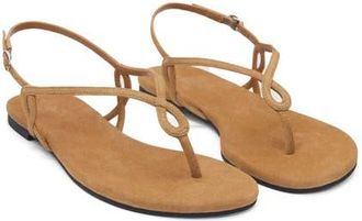 Reformation Luna Flat Sandal in Peanut Butter Suede at Nordstrom, Size 10.5