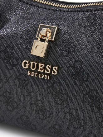 Guess Womens Shoulder Bag Coal Logo Polyurethane - Shoulder-Bags