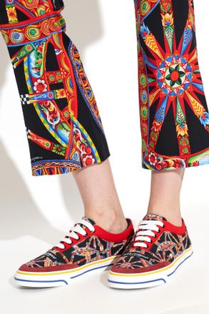 Dolce & Gabbana Sports Shoes With Carretto Print, Womens, Multicolour