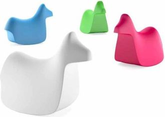 Plust Mecedora Para Ni&ntilde;os Juguete De Polietileno De Dise&ntilde;o Moderno Pony - Verde Oscuro