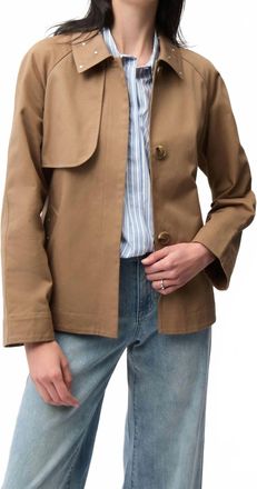 Joseph Ribkoff Embellished Short Trench Coat In Tigers Eye
