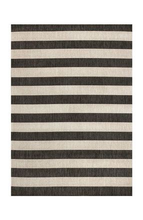 Jonathan Y Designs Negril Two-Tone Wide Stripe Indoor/Outdoor Area Rug in Black/beige at Nordstrom, Size 2Ft 0In X 8Ft 0In