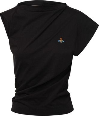 Vivienne Westwood Black Asymmetrical Draped Top