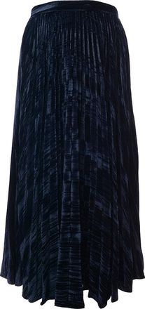 Saloni Womens Kim Pleated Midi Skirt In Blue - Size 4 UK