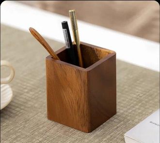 OEM Portal&aacute;pices De Madera De Nogal Con L&iacute;neas Geom&eacute;tricas, Gran Capacidad, Estilo Escandinavo, Portal&aacute;pices De Negocios
