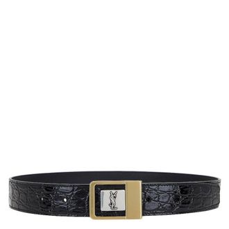 Saint Laurent Boucle LA 66 Leather Belt, Size 80