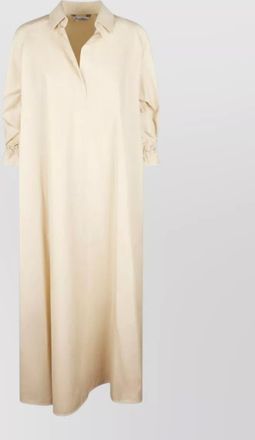 Max Mara long dress silk nylon blend drawstring sleeves