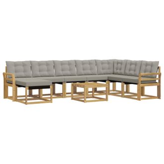 vidaXL Conjunto De Sof&aacute;s De Exterior 9 Pcs Blanco Y Gris Claro Vidaxl