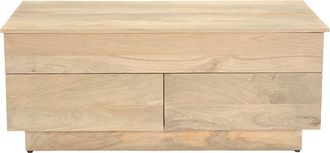 Miliboo Mesa De Centro Elevable Rectangular De Madera Clara De Mango Maciza L102 Cm Nexo