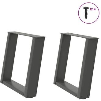 vidaXL Patas Para Mesa De Centro En Forma De U (2 Unidades), Antracita, 50 X (42-43) Cm, Acero Vidaxl