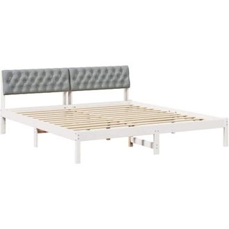 vidaXL Estructura De Cama Con Cabecera Y Gris Claro 180 X 200 Cm Vidaxl