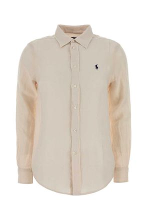 Ralph Lauren Beige Classic Collar Logo Shirt
