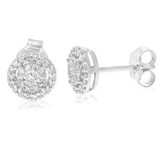 Vir Jewels 1/4 cttw Lab Grown Diamond Composite Earrings in Sterling Silver With Push Backs For Women