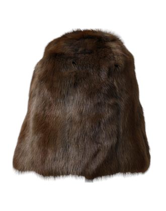 Dolce & Gabbana Womens Weasel Fur Beanie Brown