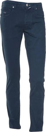 Sartoria Tramarossa Broek met geborduurd logo - Blauw