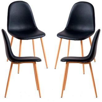Regalos Miguel Regalos Miguel - Packs Sillas Comedor - Pack 4 Sillas Teok Polipiel - Negro