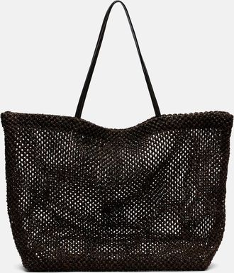 The Row Bolso Barn Medium de malla con piel