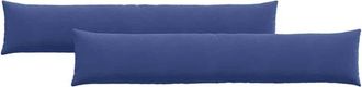 vidaXL Cojines De Sof&aacute; 2 Pcs Azul Polic&iacute;a 200 X 40 Cm Tela De Pana Vidaxl