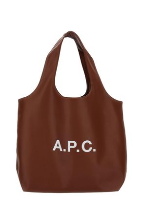 A.P.C. Structured Brown Handbag with Smooth Finish