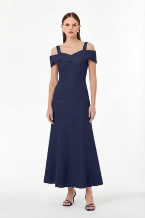 Nicholas Ivana Linen Dress in Midnight at Nordstrom, Size 10