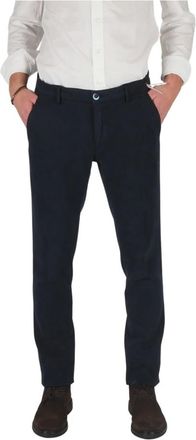 Mason's Broeken, Heren, Blauw, S, Katoen, Blauwe extra slim winter katoenen broek