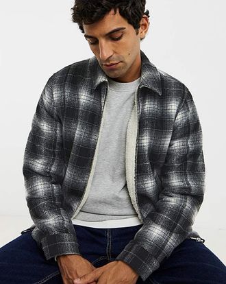 Jacamo Check Borg Lined Zip Harrington