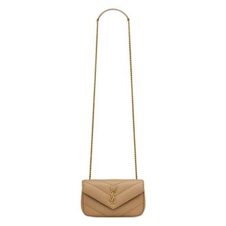 Saint Laurent Cross Body Bags, female, Beige, Size: ONE SIZE Loulou Mini