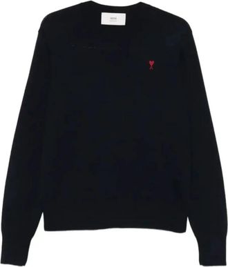 Ami Merinos ADC Sweater - Heren - Ronde hals truien - Blauw - S - Wol - Truien & Vesten