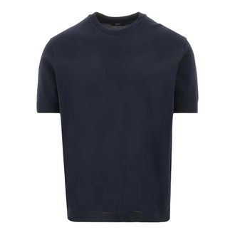 Herno T-Shirts, male, Blue, Size: 3XL Cotton T-shirt
