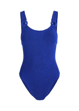Hunza G Domino Crinkle Swimsuit - Blue - One Size