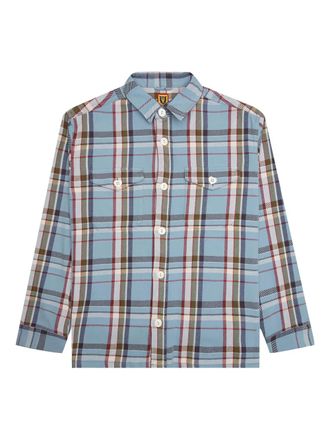 Human Made plaid heart-button shirt - men - Cotton - S - Blue