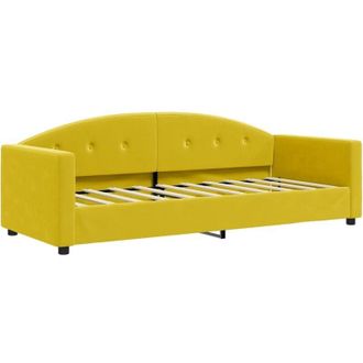 vidaXL Sof&aacute; Cama Sin Colch&oacute;n Terciopelo Amarillo 80x200 Cm Vidaxl