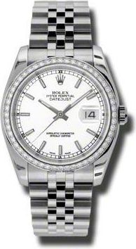 Rolex Oyster Perpetual Datejust 36 White Dial Stainless Steel Jubilee Bracelet Automatic Mens Watch 116244WSJ