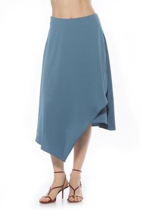 Alexia Admor Jess Asymmetric Midi Skirt in Denim Blue at Nordstrom Rack, Size 10