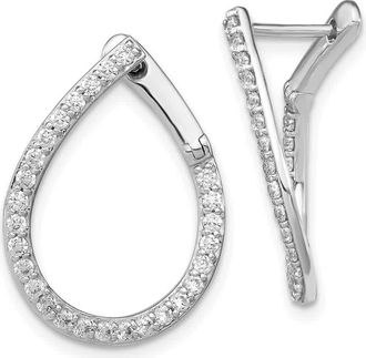 Diamond2Deal 14K White Gold 0.80 ct Lab Grown Diamond Fancy Twist Hoop Earrings VS Clarity, G-H Color