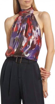 Ramy Brook Arielle Halter Top In Red Multi