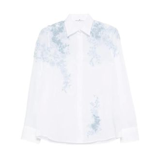 Ermanno Scervino Shirts, female, White, Size: M Embroidered Shirt