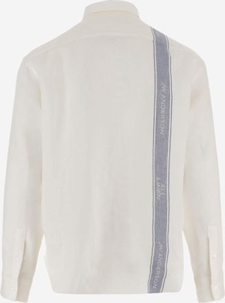 J.W.Anderson Mens Linen Shirt With Logo White