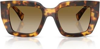 Miu Miu 51mm Gradient Square Sunglasses in Honey Havana /Brown Gradient at Nordstrom
